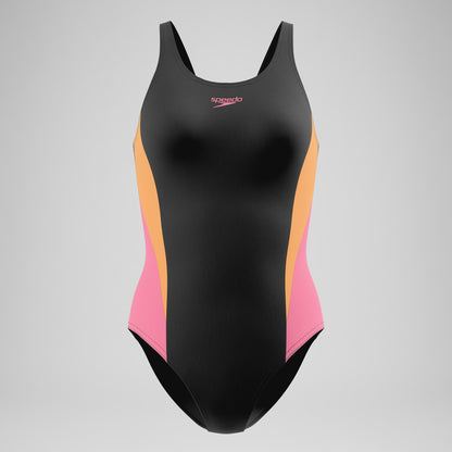 Colourblock Muscleback Swimsuit Black/Peach - Speedo