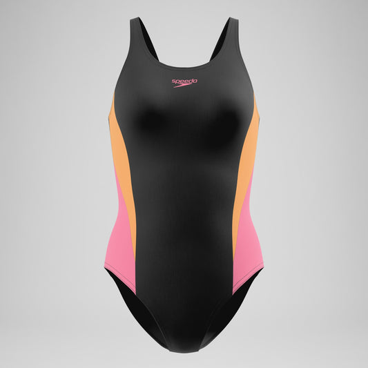 Colourblock Muscleback Swimsuit Black/Peach - Speedo
