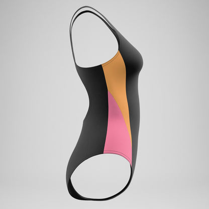 Colourblock Muscleback Swimsuit Black/Peach - Speedo
