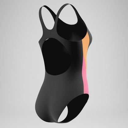 Colourblock Muscleback Swimsuit Black/Peach - Speedo