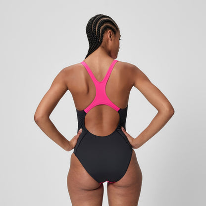 Medalist Solid Splice Swimsuit Pink - Speedo