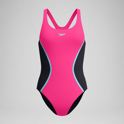 Medalist Solid Splice Swimsuit Pink - Speedo