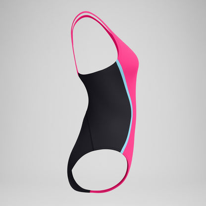 Medalist Solid Splice Swimsuit Pink - Speedo