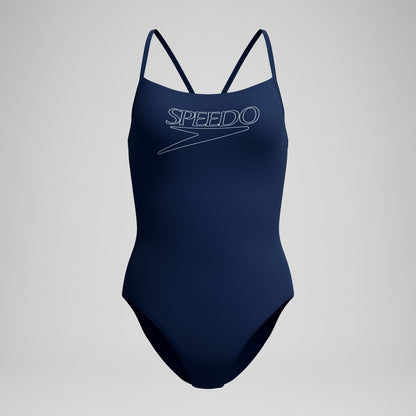Endurance+ Logo Thinstrap Swimsuit Navy - Speedo