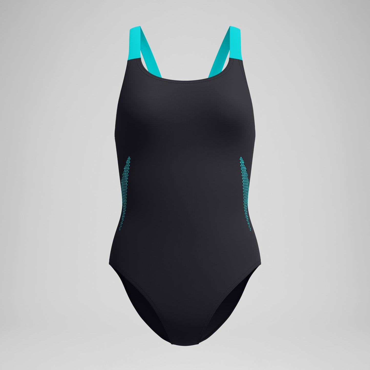Boom Solid Leaderback Swimsuit Black/Turquoise - Speedo