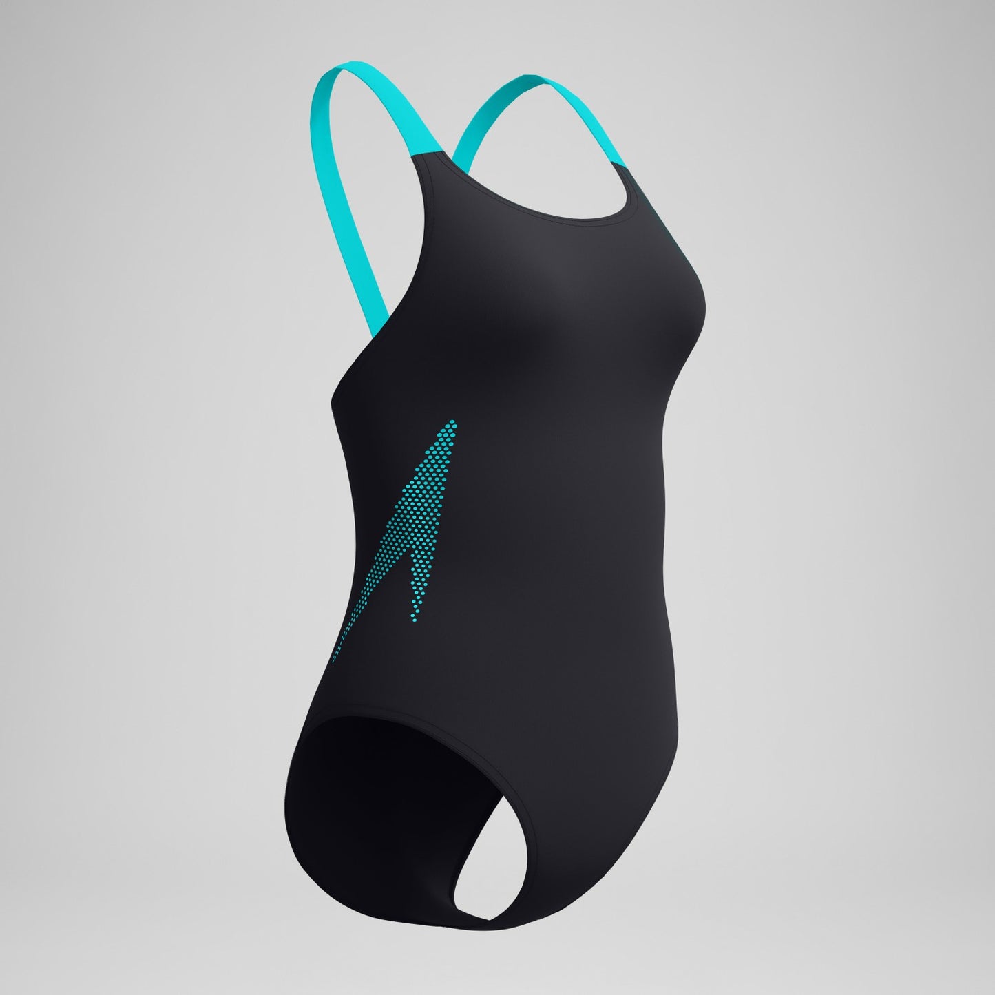 Boom Solid Leaderback Swimsuit Black/Turquoise - Speedo