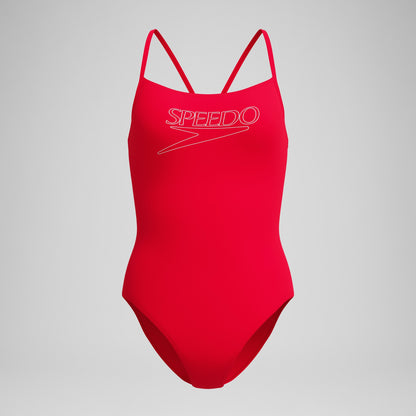 Endurance+ Logo Thinstrap Swimsuit Red - Speedo