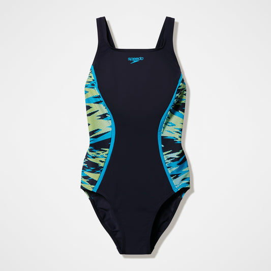 Hyperboom Splice Muscleback One Piece Black/Turquoise - Speedo
