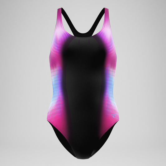 Printed Medalist Swimsuit Black/Pink - Speedo