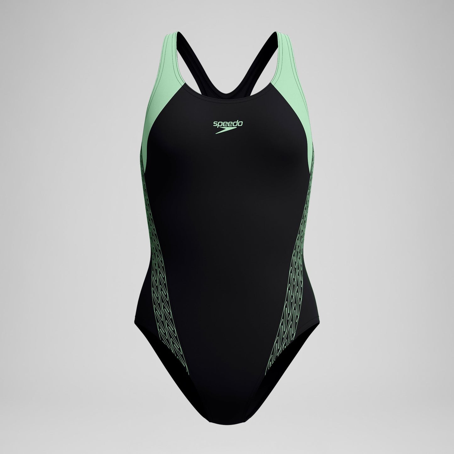Placement Laneback Swimsuit Black/Green - Speedo