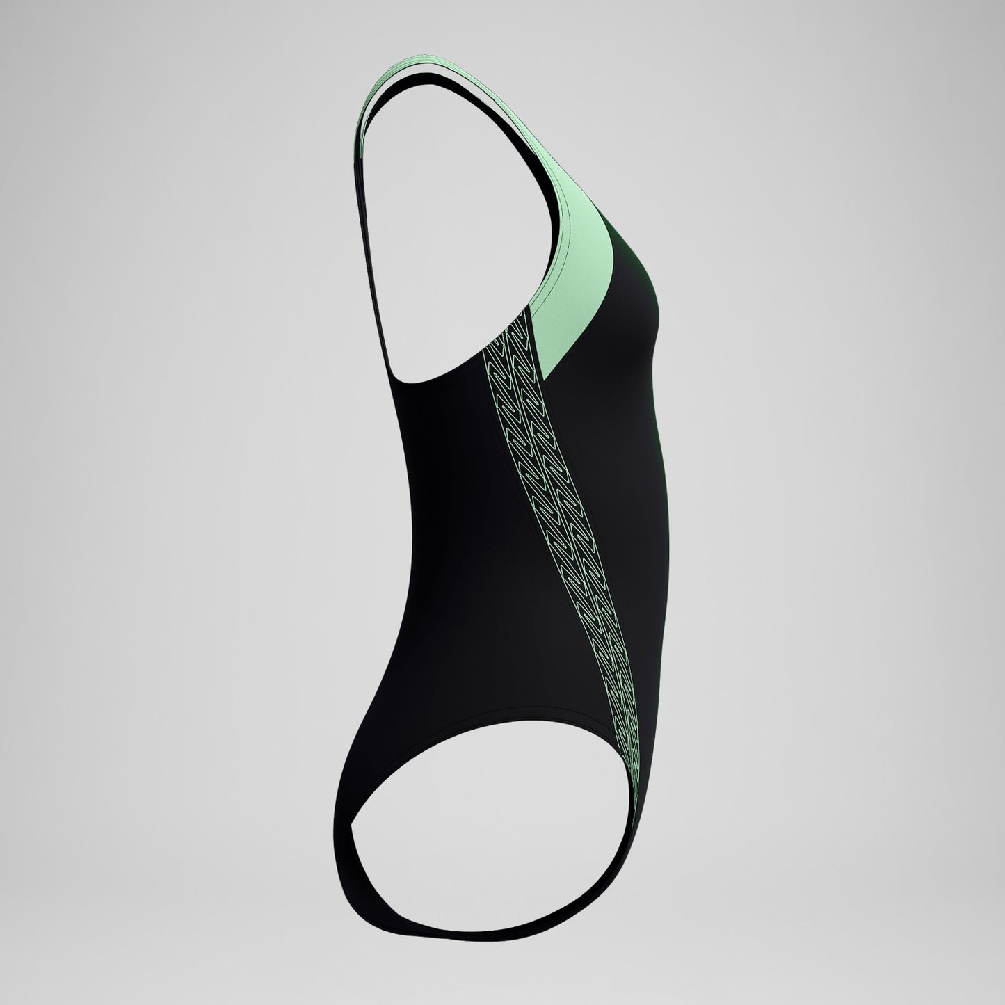 Placement Laneback Swimsuit Black/Green - Speedo
