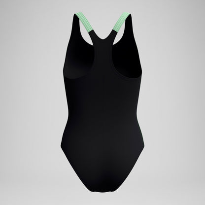 Placement Laneback Swimsuit Black/Green - Speedo