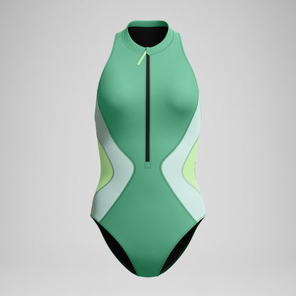 Ocean Flex Zip Swimsuit Green - Speedo
