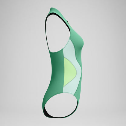 Ocean Flex Zip Swimsuit Green - Speedo