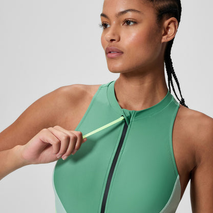 Ocean Flex Zip Swimsuit Green - Speedo