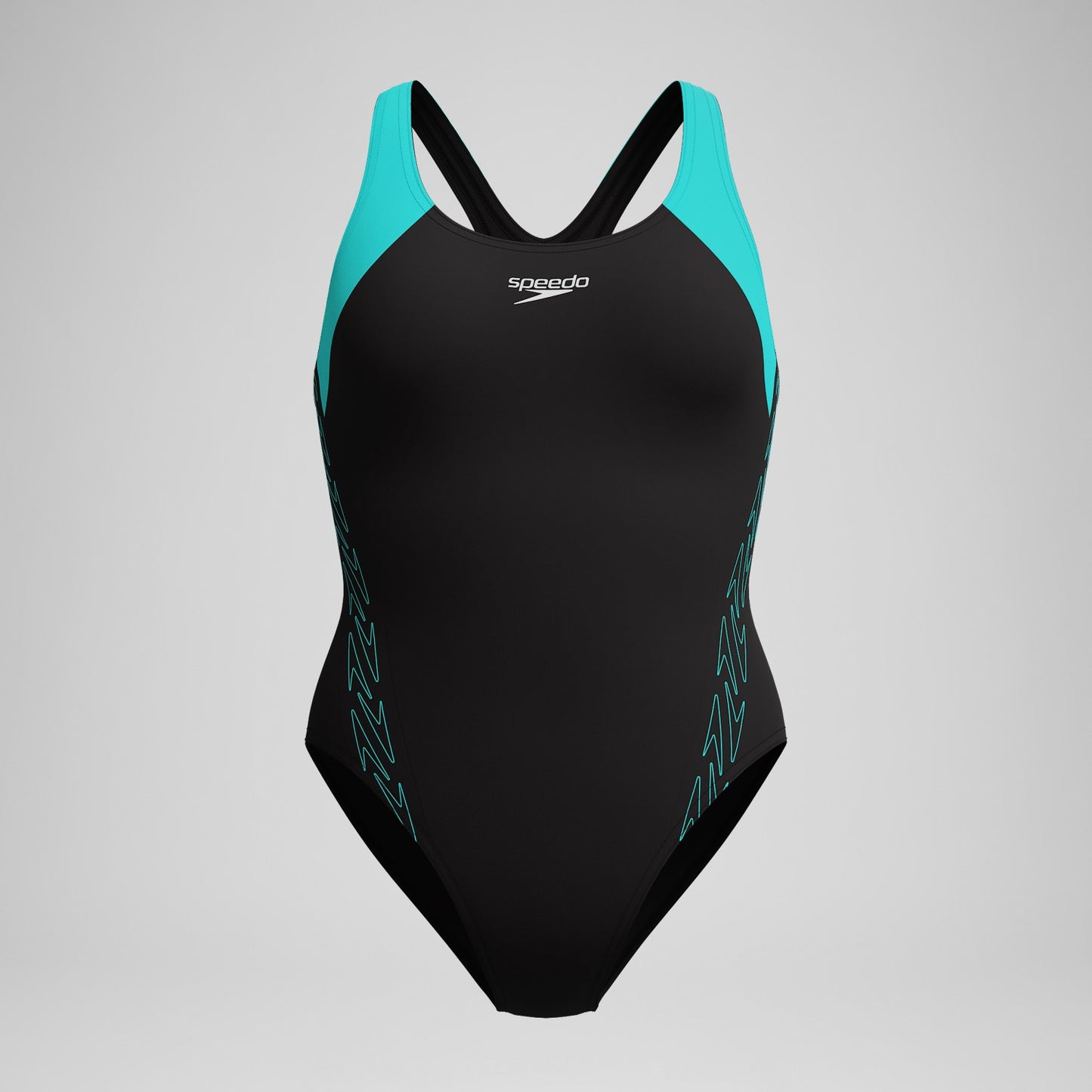 HyberBoom Splice Racerback Swimsuit Black/Turquoise - Speedo