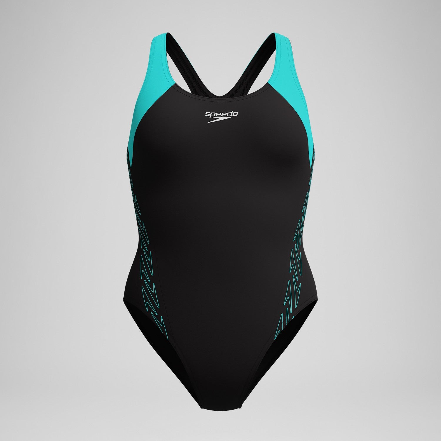 HyberBoom Splice Racerback Swimsuit Black/Turquoise - Speedo
