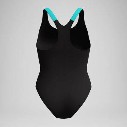 HyberBoom Splice Racerback Swimsuit Black/Turquoise - Speedo