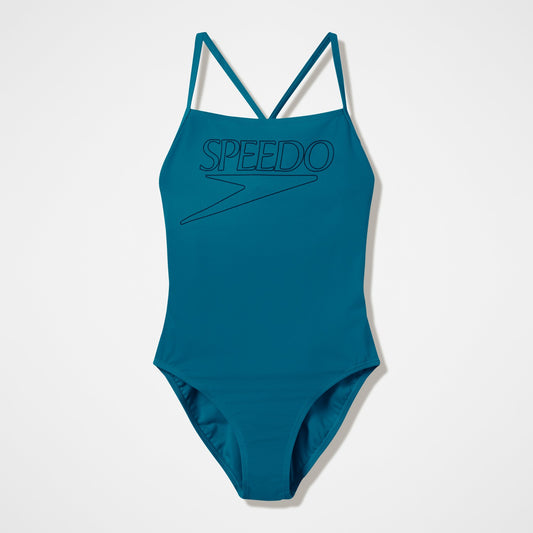 Endurance+ Logo Thinstrap Swimsuit Green - Speedo