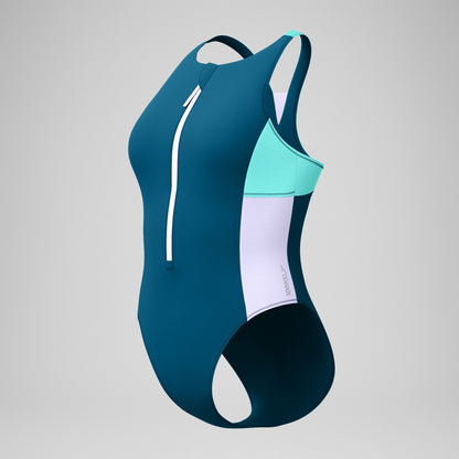 Zip One Piece Blue/Green - Speedo