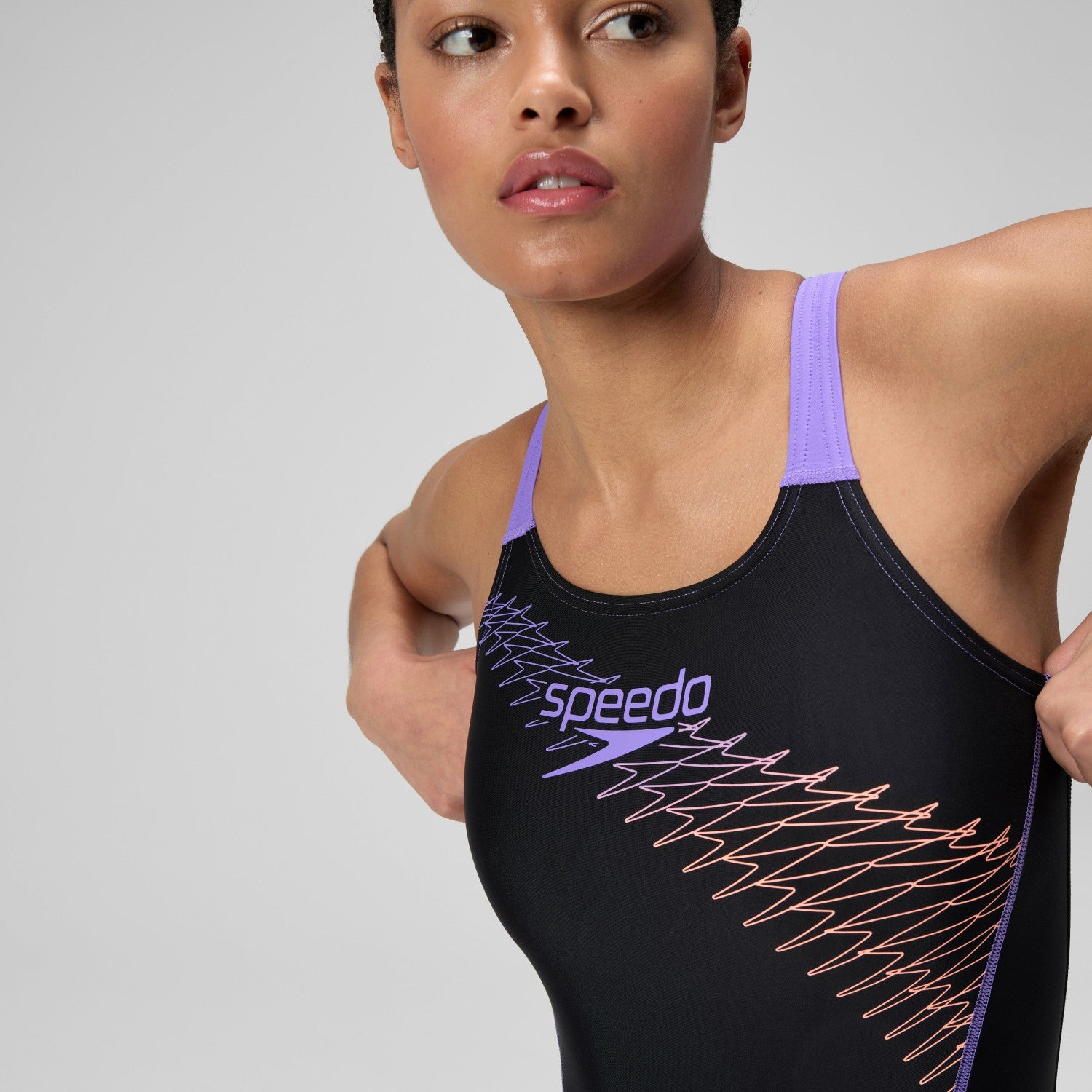 Medley Logo Swimsuit Black/Peach - Speedo