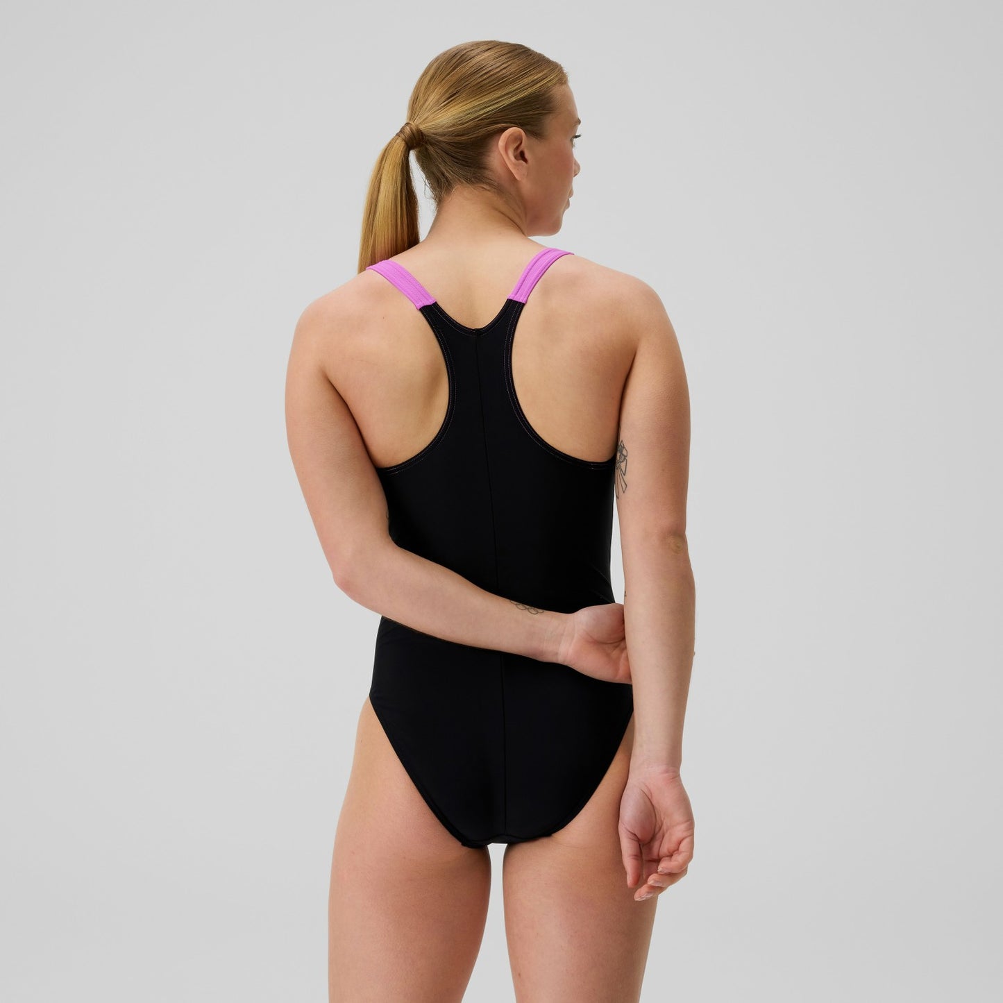 HyberBoom Splice Racerback Swimsuit Black/Pink - Speedo
