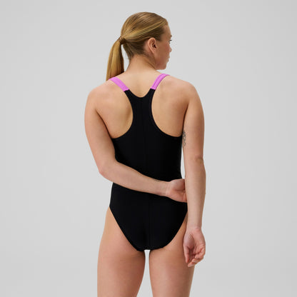 HyberBoom Splice Racerback Swimsuit Black/Pink - Speedo
