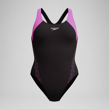 HyberBoom Splice Racerback Swimsuit Black/Pink - Speedo
