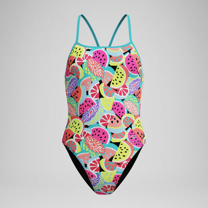 Club Training Printed Turnback Swimsuit Green - Speedo