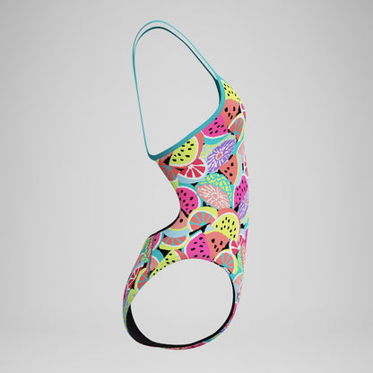 Club Training Printed Turnback Swimsuit Green - Speedo