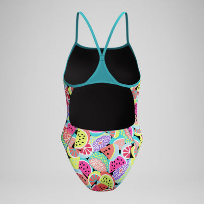 Club Training Printed Turnback Swimsuit Green - Speedo
