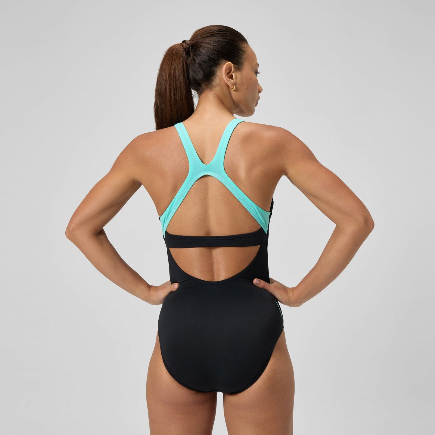 Racerback Swimsuit Black/Green - Speedo
