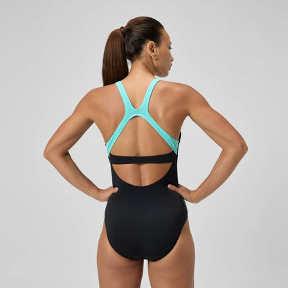 Racerback Swimsuit Black/Green - Speedo