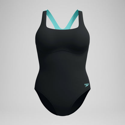 Racerback Swimsuit Black/Green - Speedo