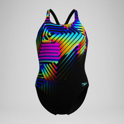 Digital Printed Medalist Swimsuit Black - Speedo