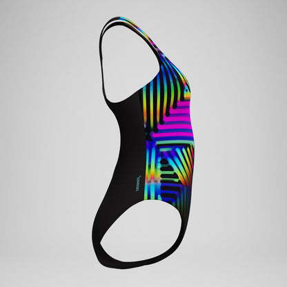 Digital Printed Medalist Swimsuit Black - Speedo