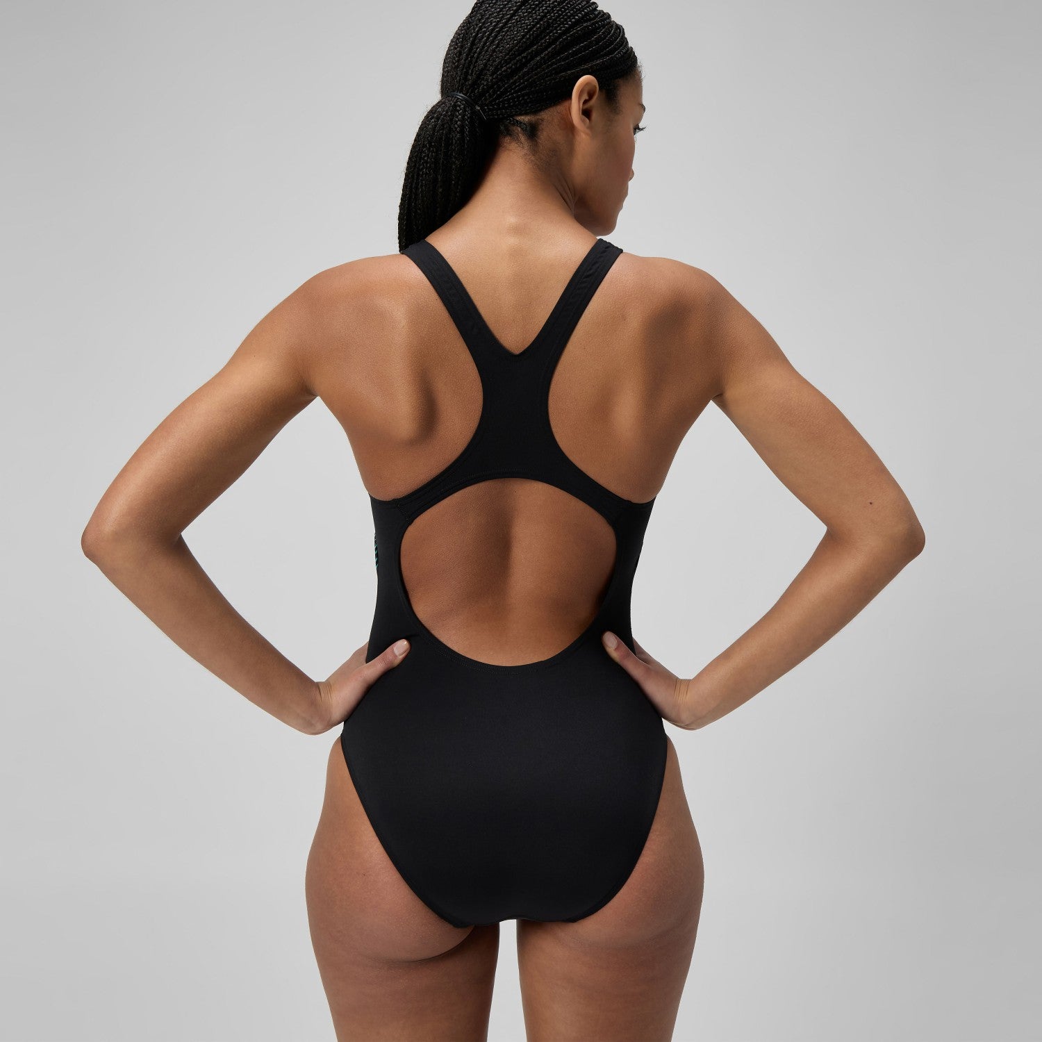 Medalist Printed Swimsuit Black/Green - Speedo