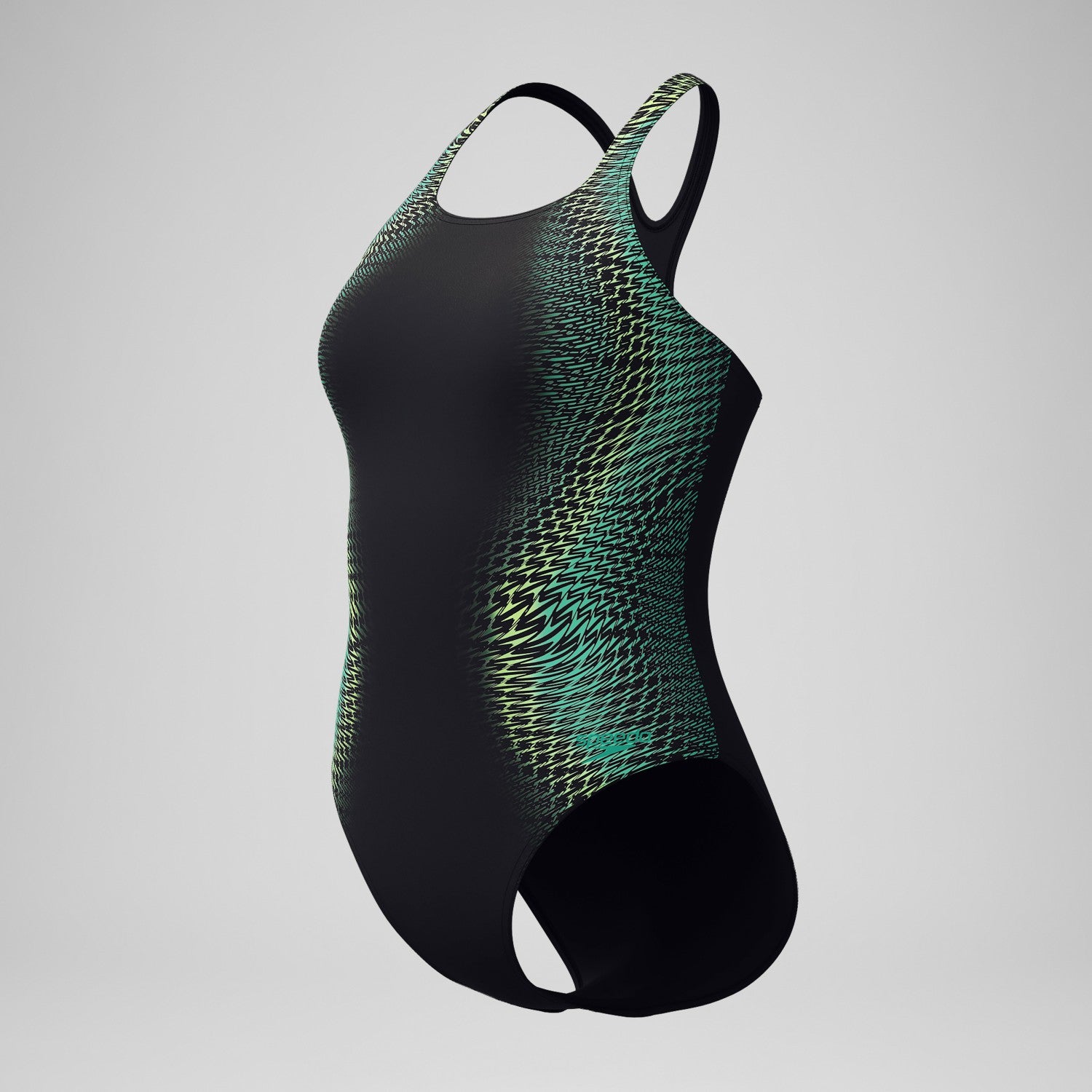 Medalist Printed Swimsuit Black/Green - Speedo