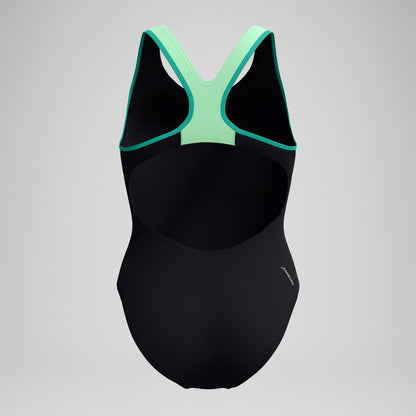 Placement Laneback Swimsuit Black/Turquoise - Speedo