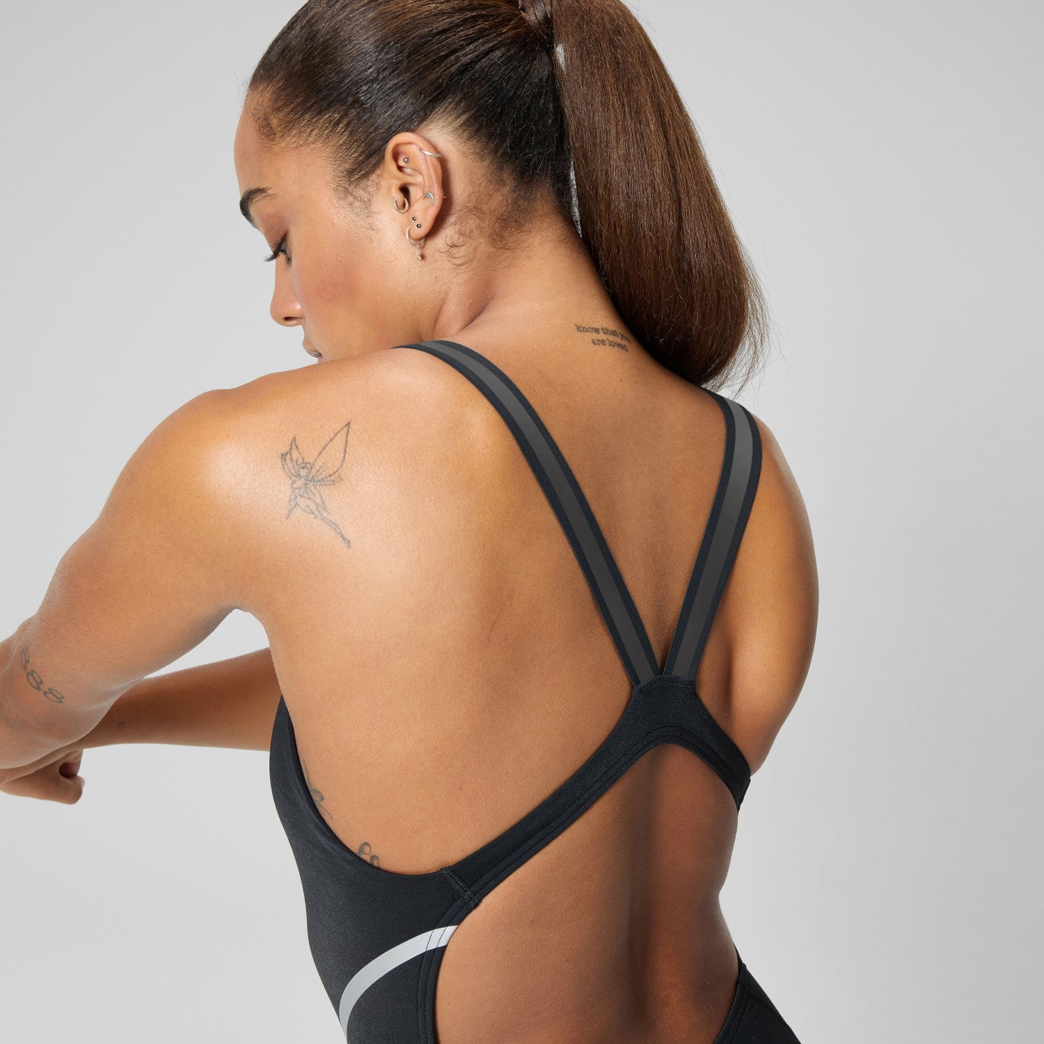 V Class Movement Back Swimsuit Black/Grey - Speedo