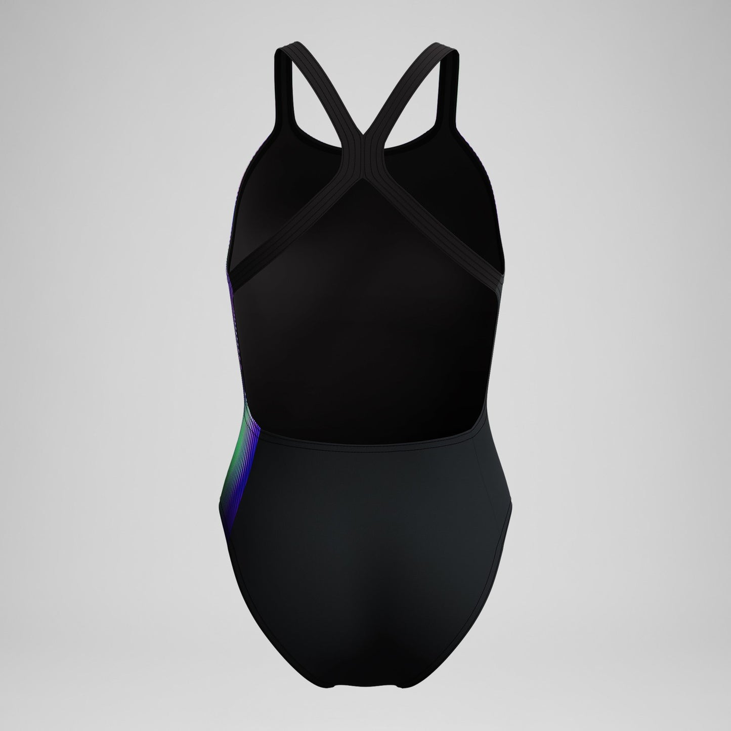 Club Training Printed Powerback Swimsuit Black/Purple - Speedo