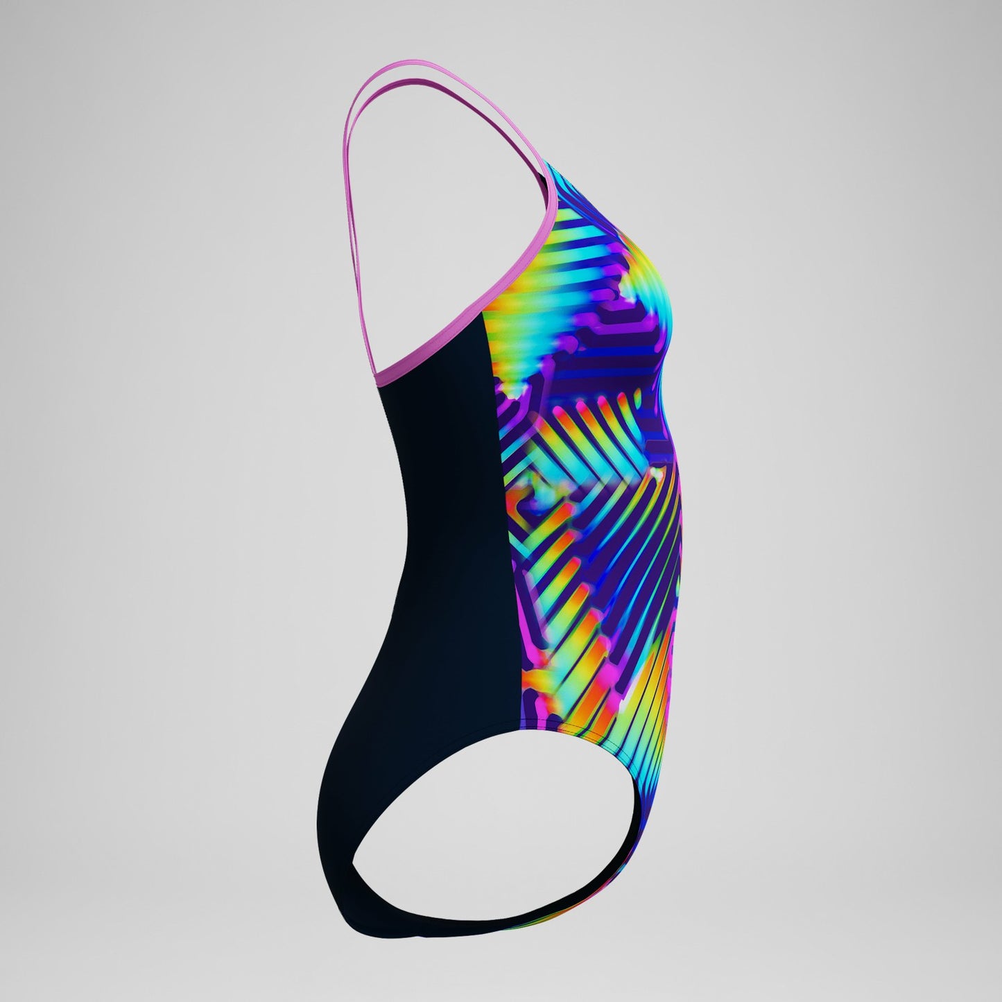 Club Training Printed Fixed Crossback Swimsuit Navy/Green - Speedo
