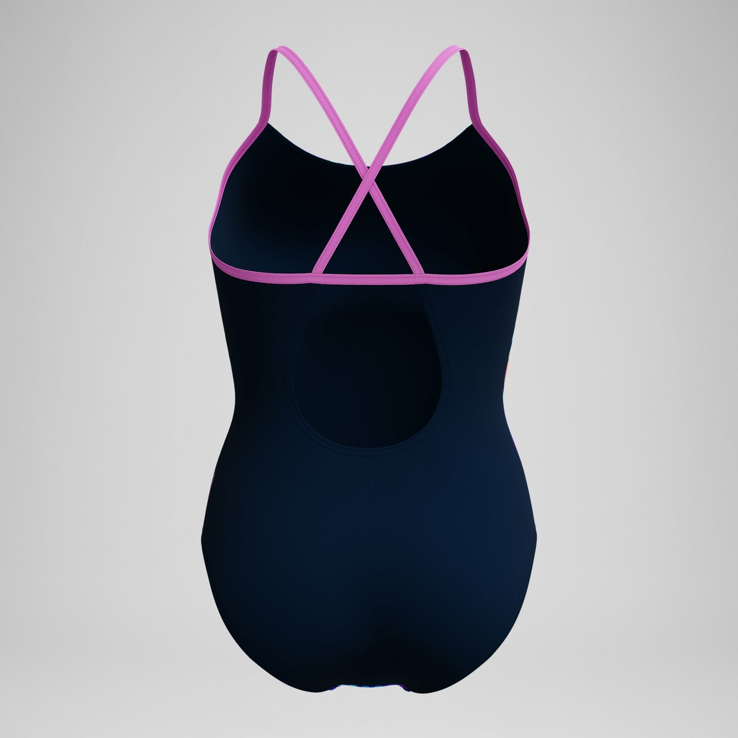 Club Training Printed Fixed Crossback Swimsuit Navy/Green - Speedo