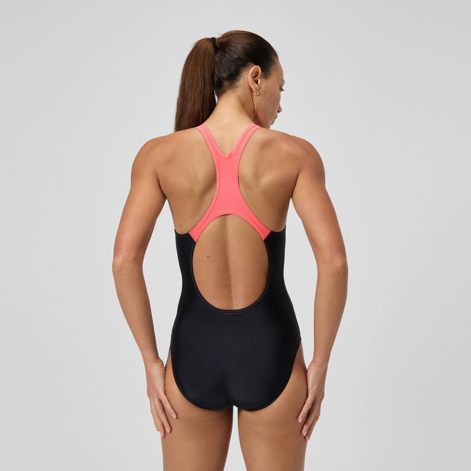Medley Logo Swimsuit Black/Coral - Speedo