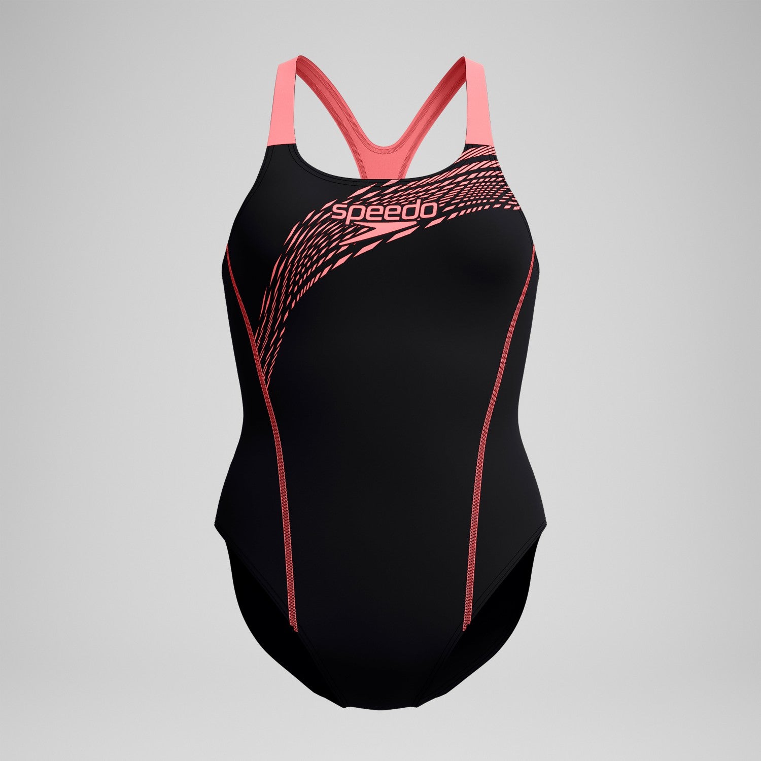 Medley Logo Swimsuit Black/Coral - Speedo