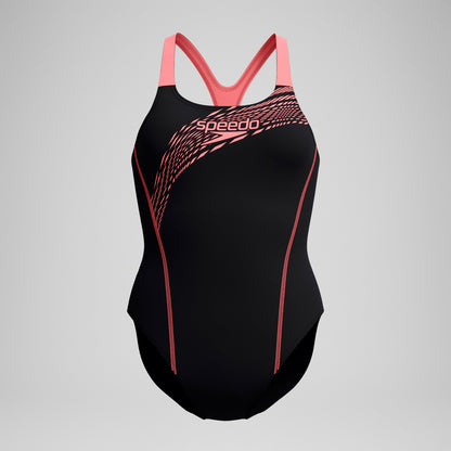 Medley Logo Swimsuit Black/Coral - Speedo