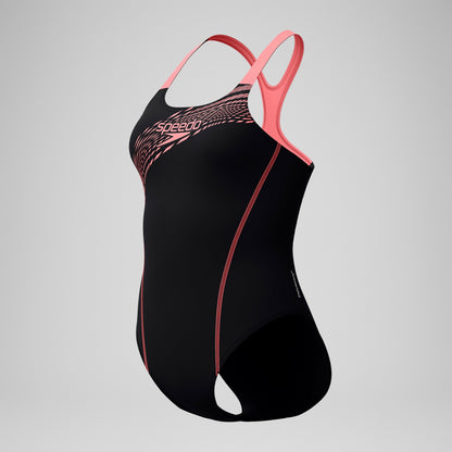 Medley Logo Swimsuit Black/Coral - Speedo