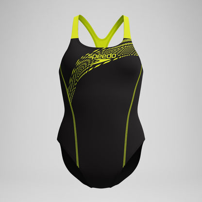 Medley Logo Swimsuit Black/Yellow - Speedo
