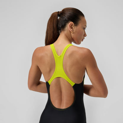 Medley Logo Swimsuit Black/Yellow - Speedo