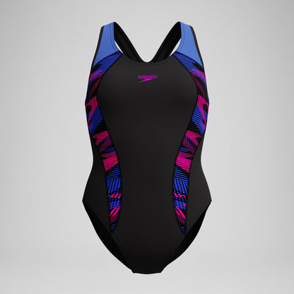 Placement Laneback Swimsuit Black/Blue - Speedo